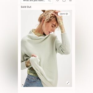 Free People Slouchy Ottoman Tunic Sweater in Cream Size Medium